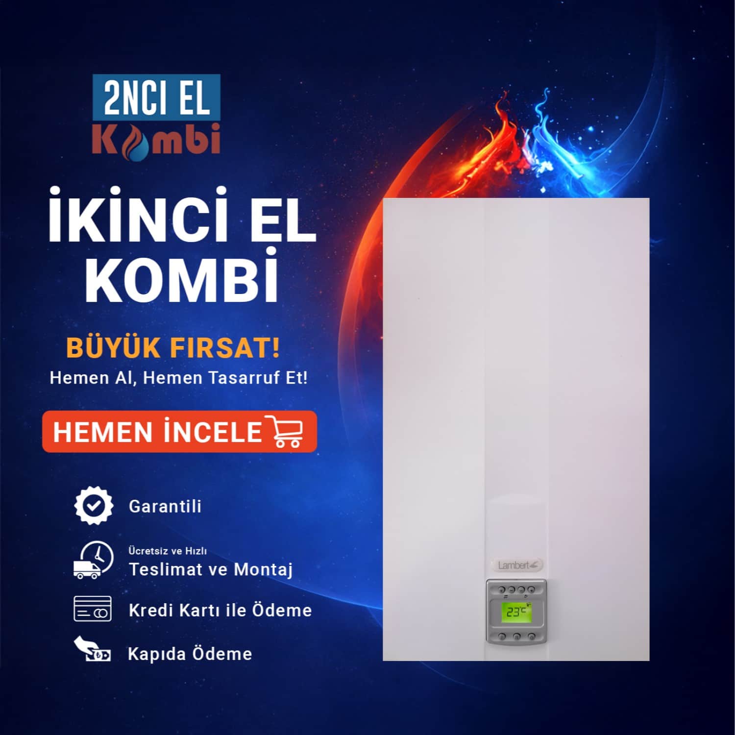 İkinci El Kombi Baymak Lambert 24 kW Hermetik Kombi (2)