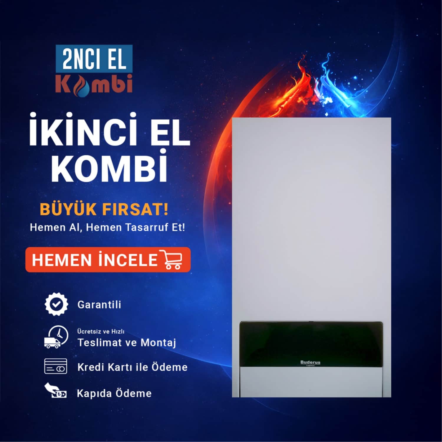 İkinci El Kombi Buderus Logamax U052 24 kW Hermetik Kombi (2)