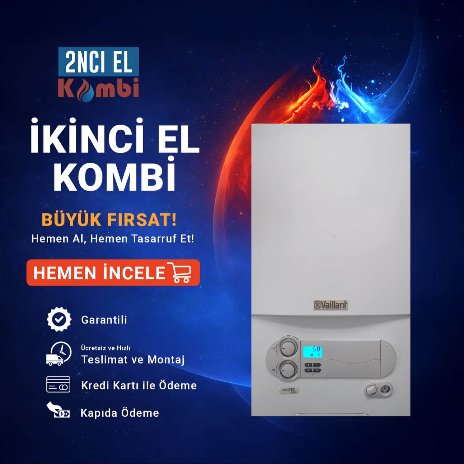 İkinci El Kombi Vaillant TurboTEC Plus 24 kW Hermetik Kombi (2)