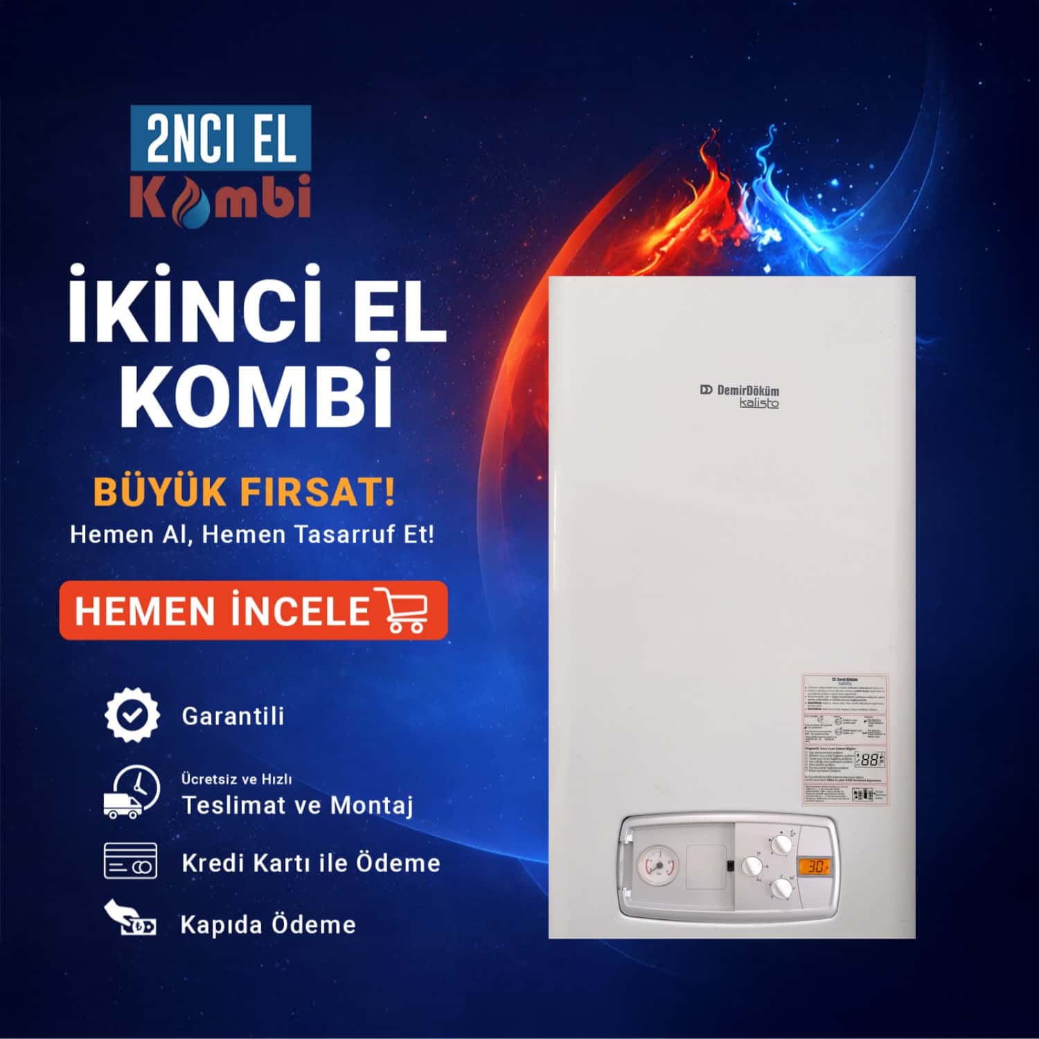 Demirdöküm Kalisto 24 kW Hermetik Kombi - Görsel 2